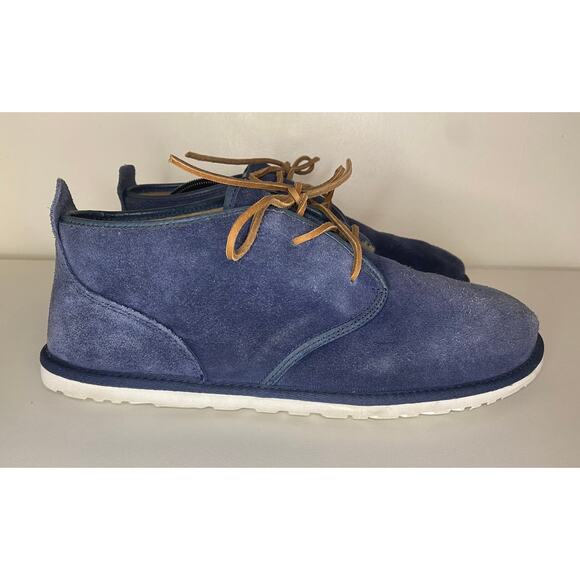 UGG CHUKKA BOOTS MENS 13 SUEDE LEATHER MAKSIM BLUE WOOL LINED LACE UP COMFORT - Picture 1 of 14